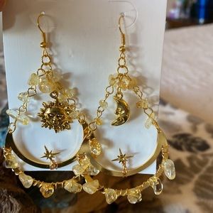 Moon & sun w/Citrine stone